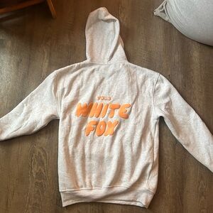 White Fox hoodie XS grey/orange